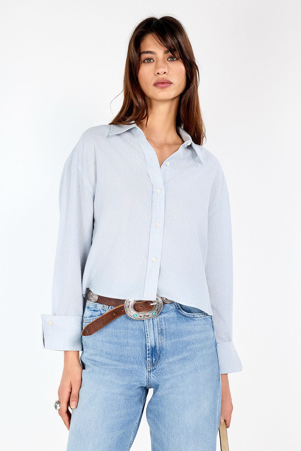 Boneqa Barcelona-Crop Çizgili Gömlek-Gömlek-2-Milagron.com