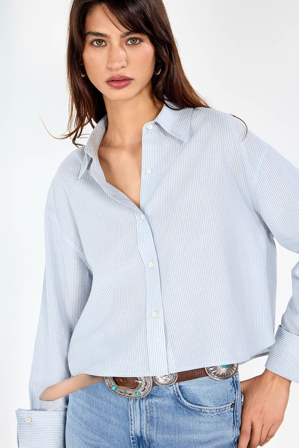 Boneqa Barcelona-Crop Çizgili Gömlek-Gömlek-4-Milagron.com