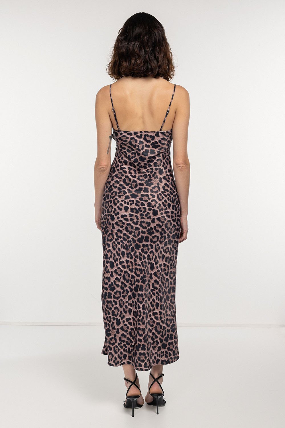 Boneqa Barcelona-Dantel Detaylı Leopar Elbise-Elbise-6-Milagron.com