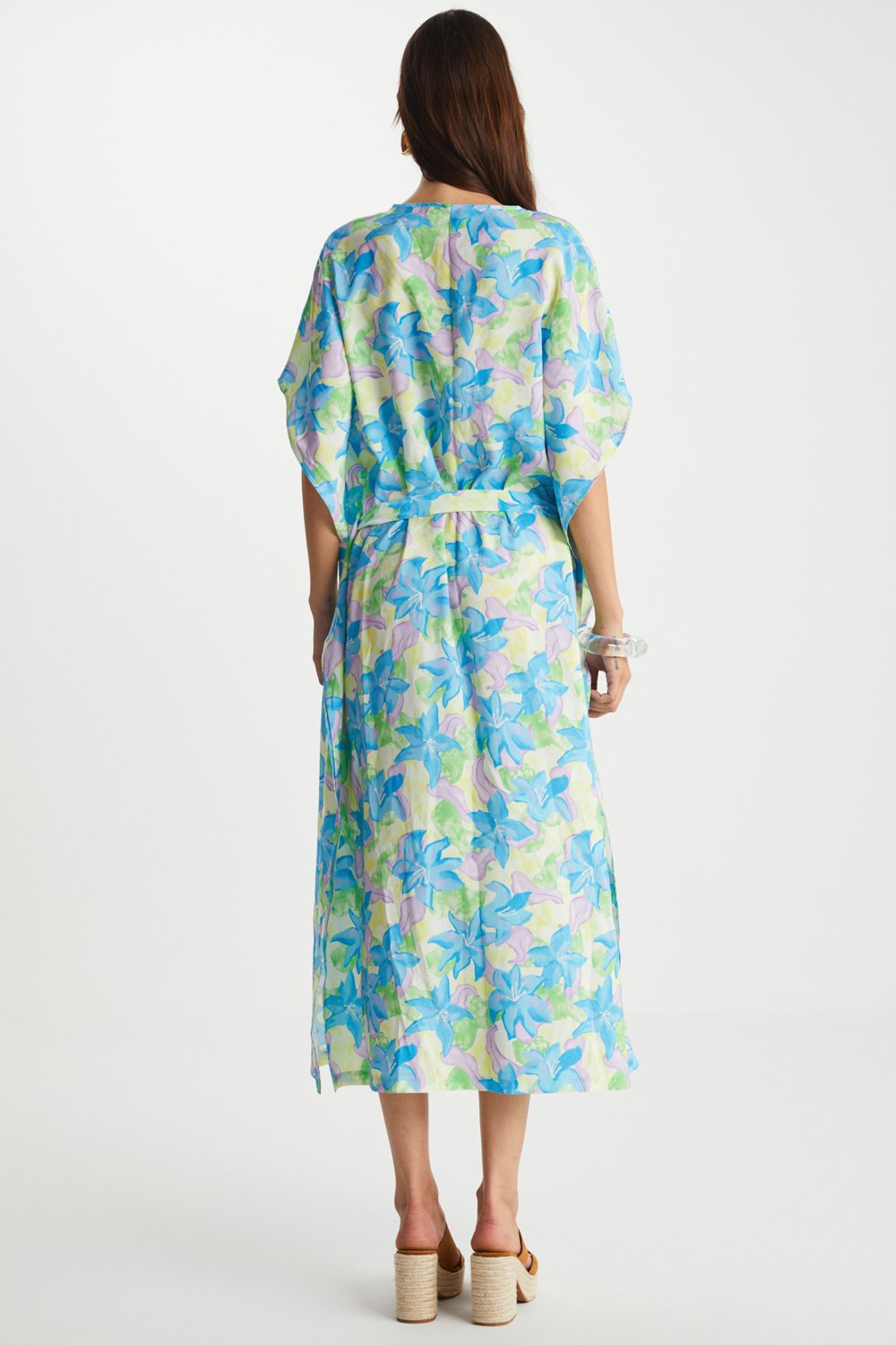 Boneqa Barcelona-Desenli Modal Elbise-Elbise-2-Milagron.com