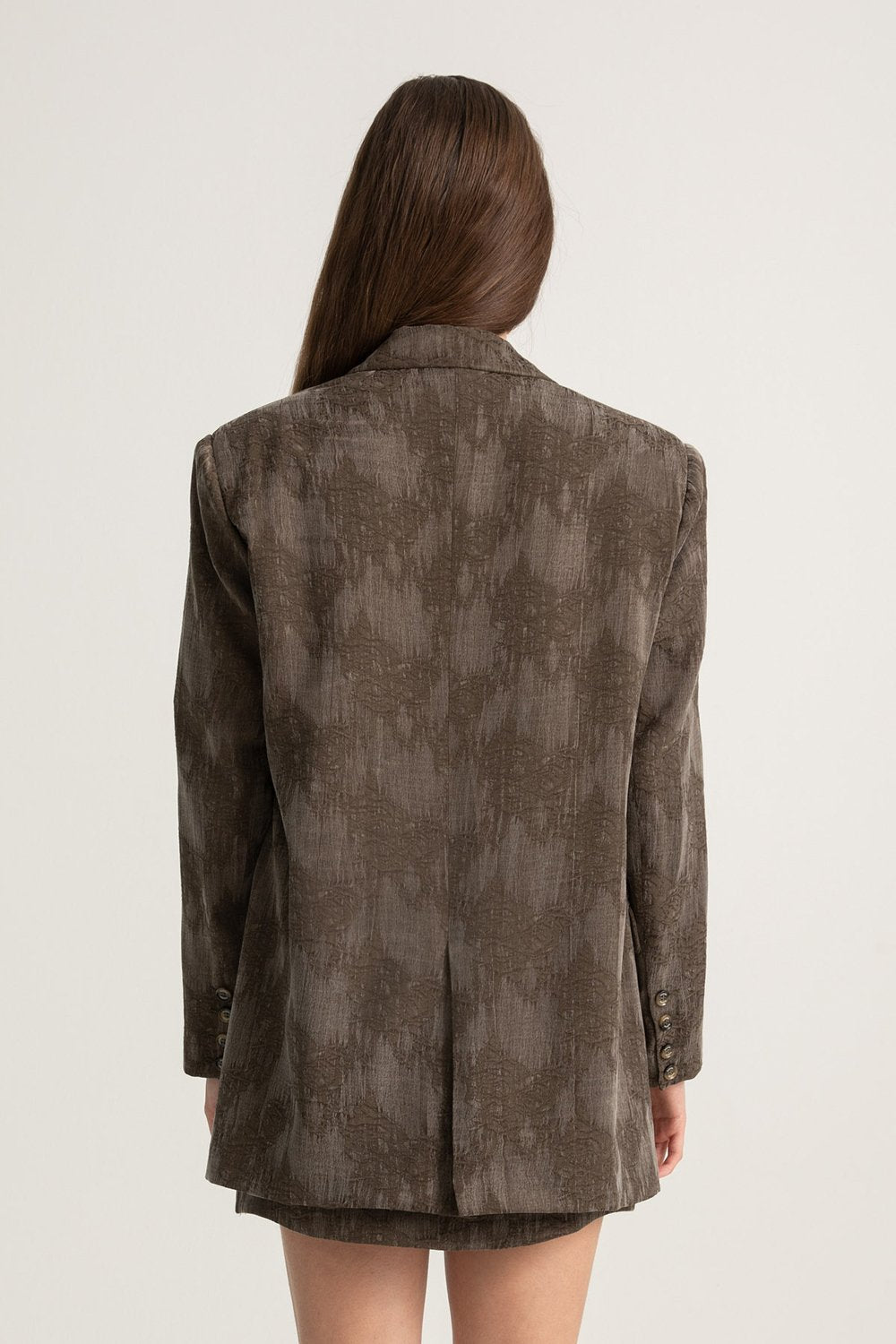 Boneqa Barcelona-Desenli Tek Düğmeli Blazer Ceket-Ceket-7-Milagron.com