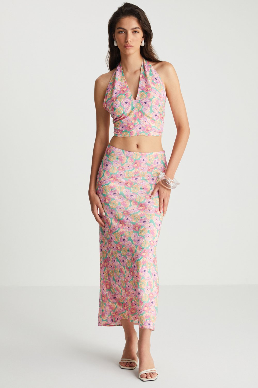 Boneqa Barcelona-Desenli Uzun Etek-Etek-1-Milagron.com