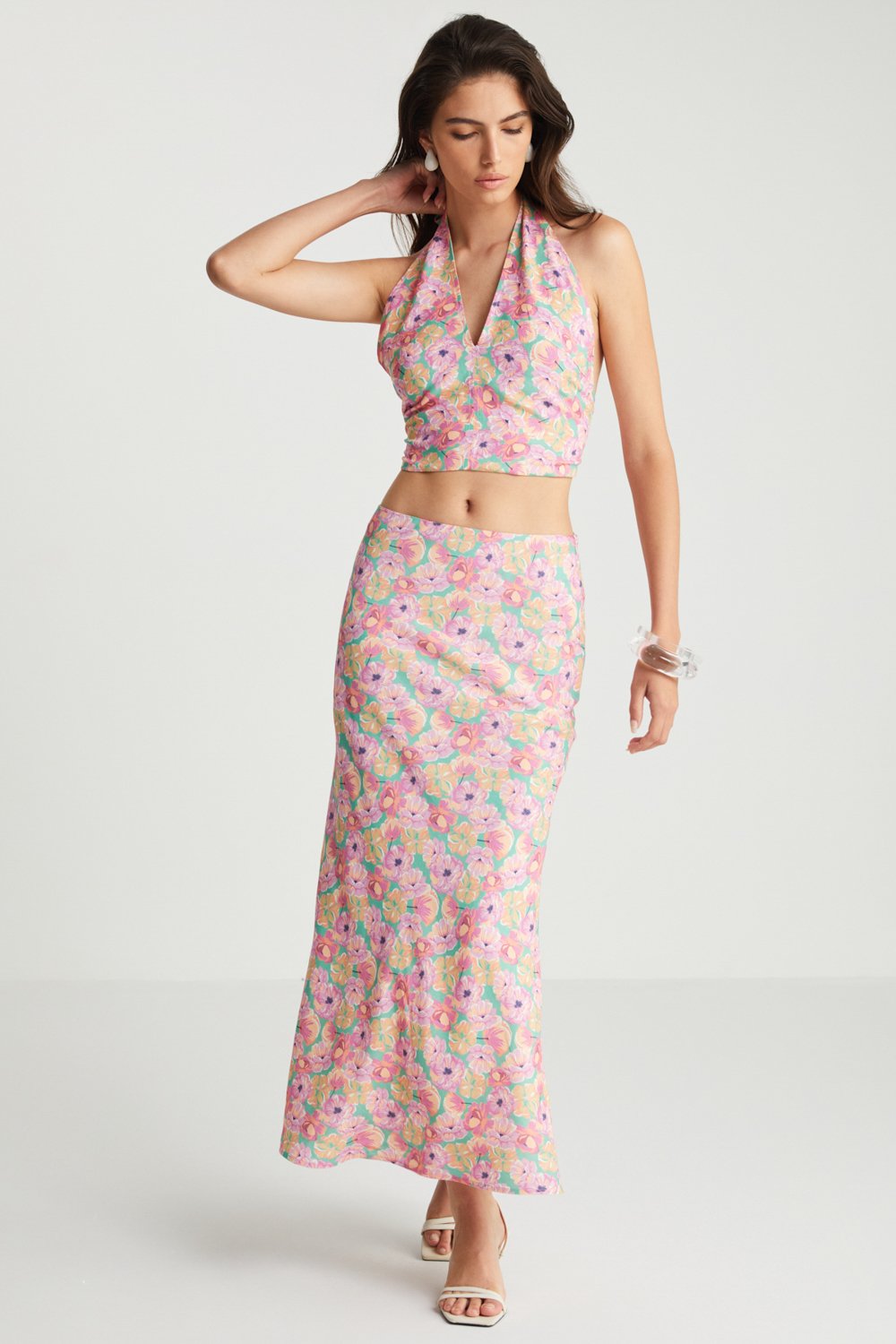 Boneqa Barcelona-Desenli Uzun Etek-Etek-3-Milagron.com