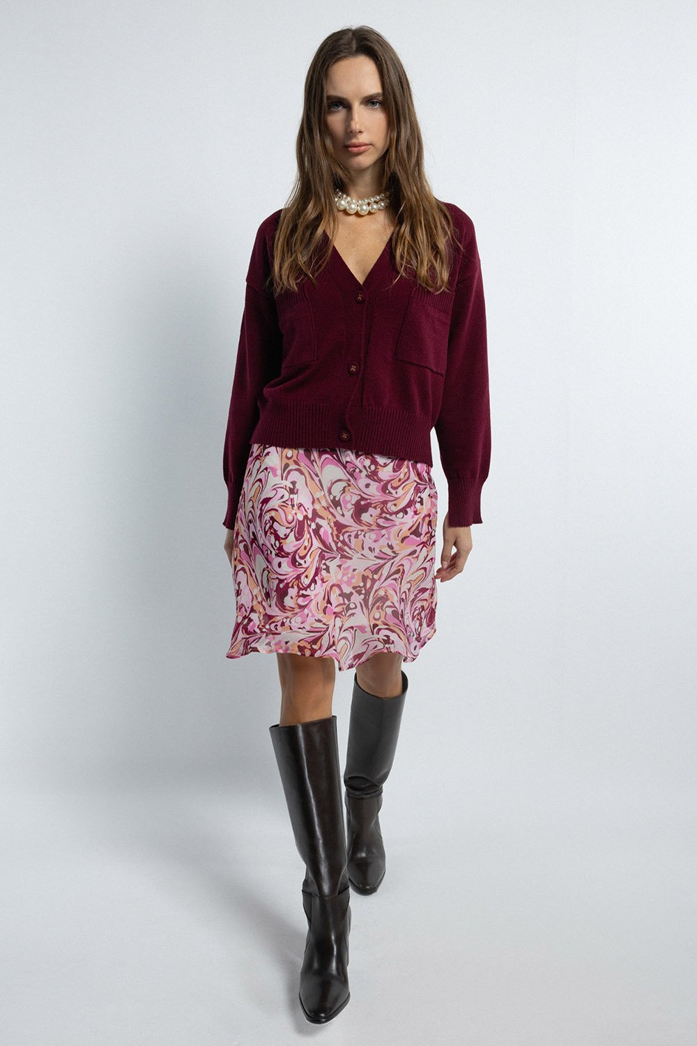 Boneqa Barcelona-Ebru Desenli Mini Etek-Etek-5-Milagron.com