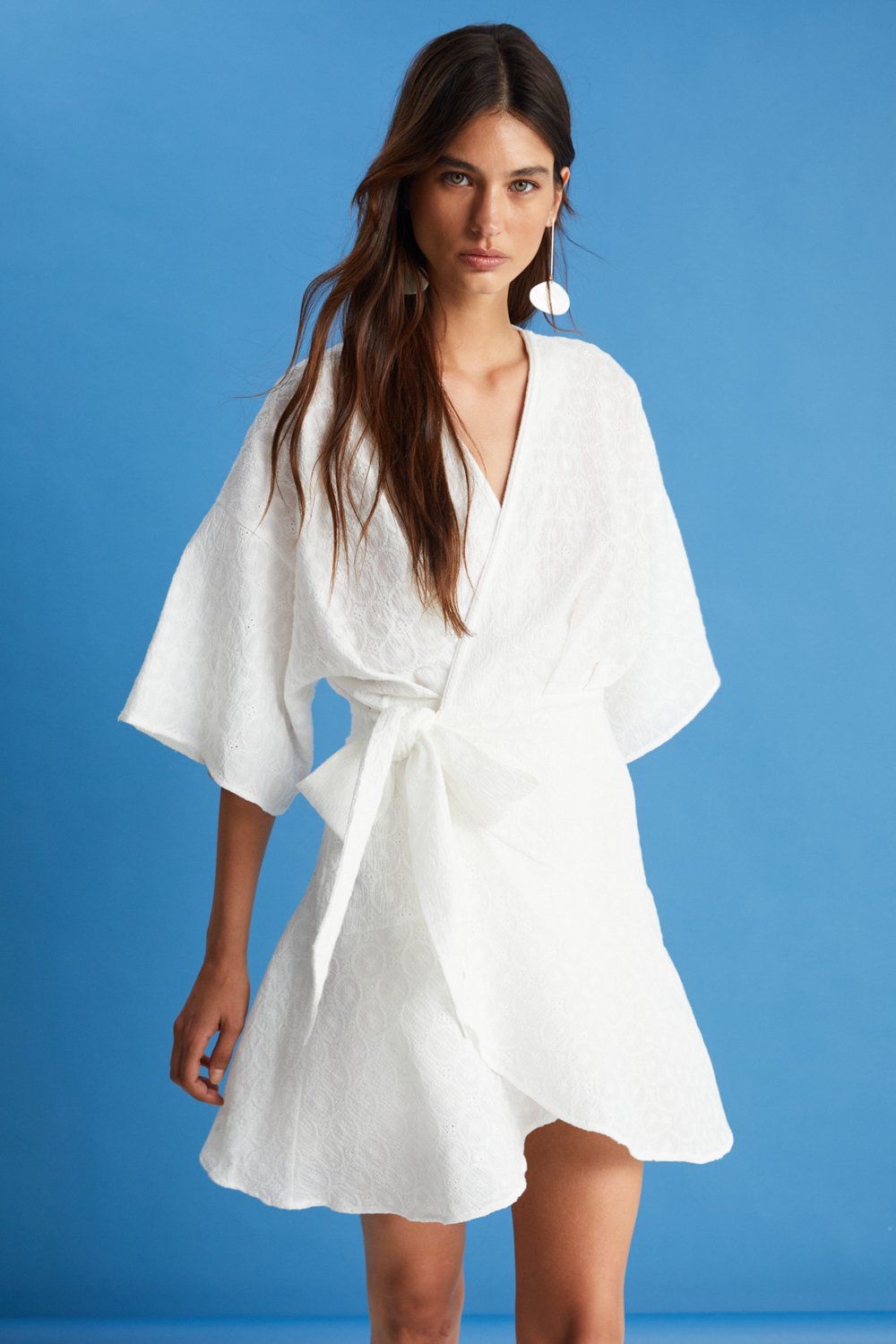 Boneqa Barcelona-Ekru Kimono Elbise-Elbise-2-Milagron.com