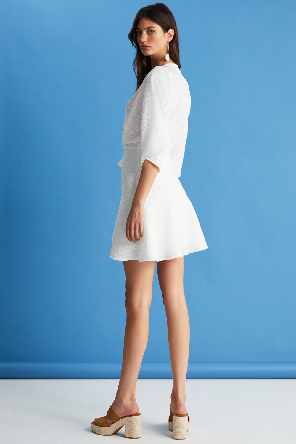 Boneqa Barcelona-Ekru Kimono Elbise-Elbise-3-Milagron.com