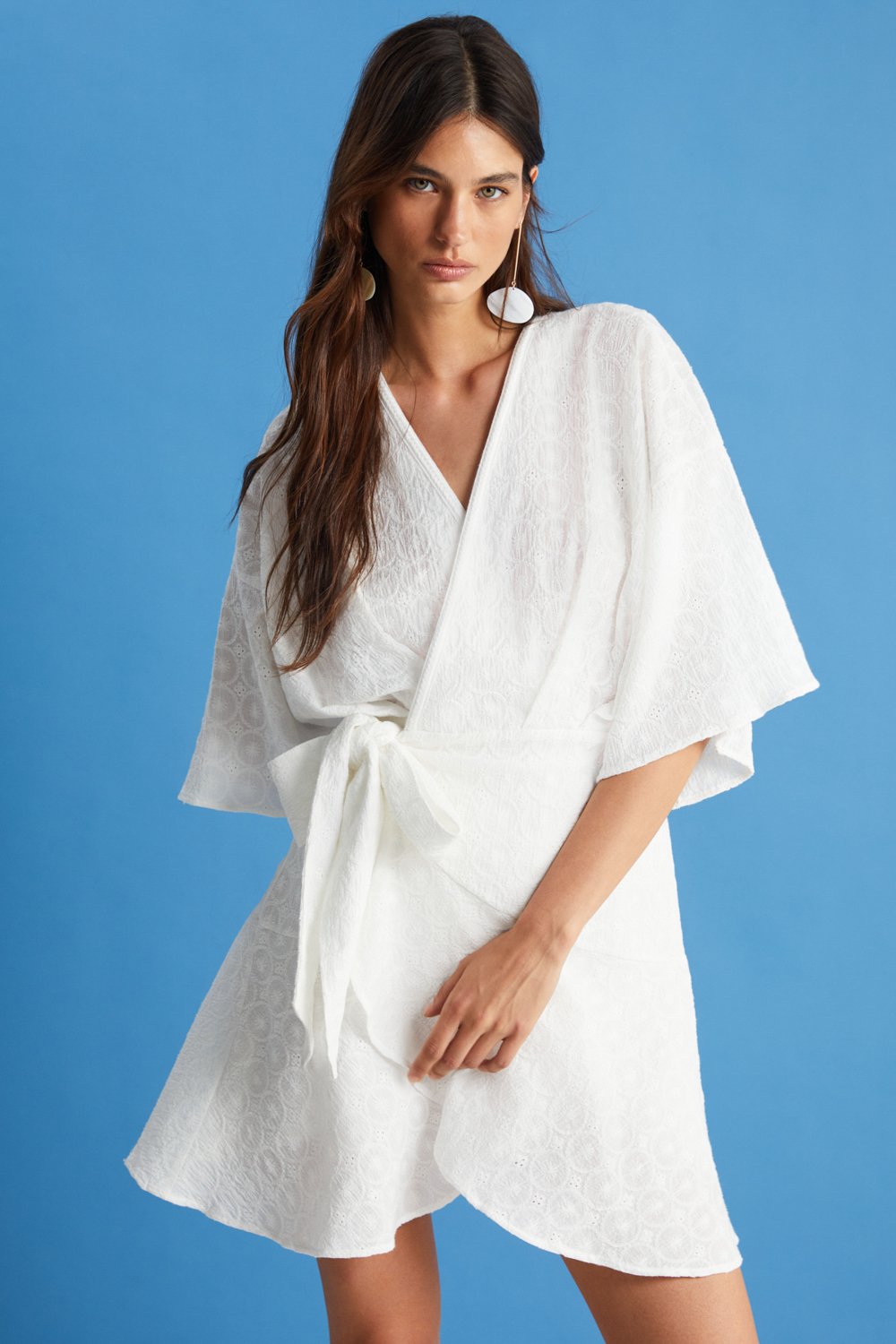 Boneqa Barcelona-Ekru Kimono Elbise-Elbise-5-Milagron.com