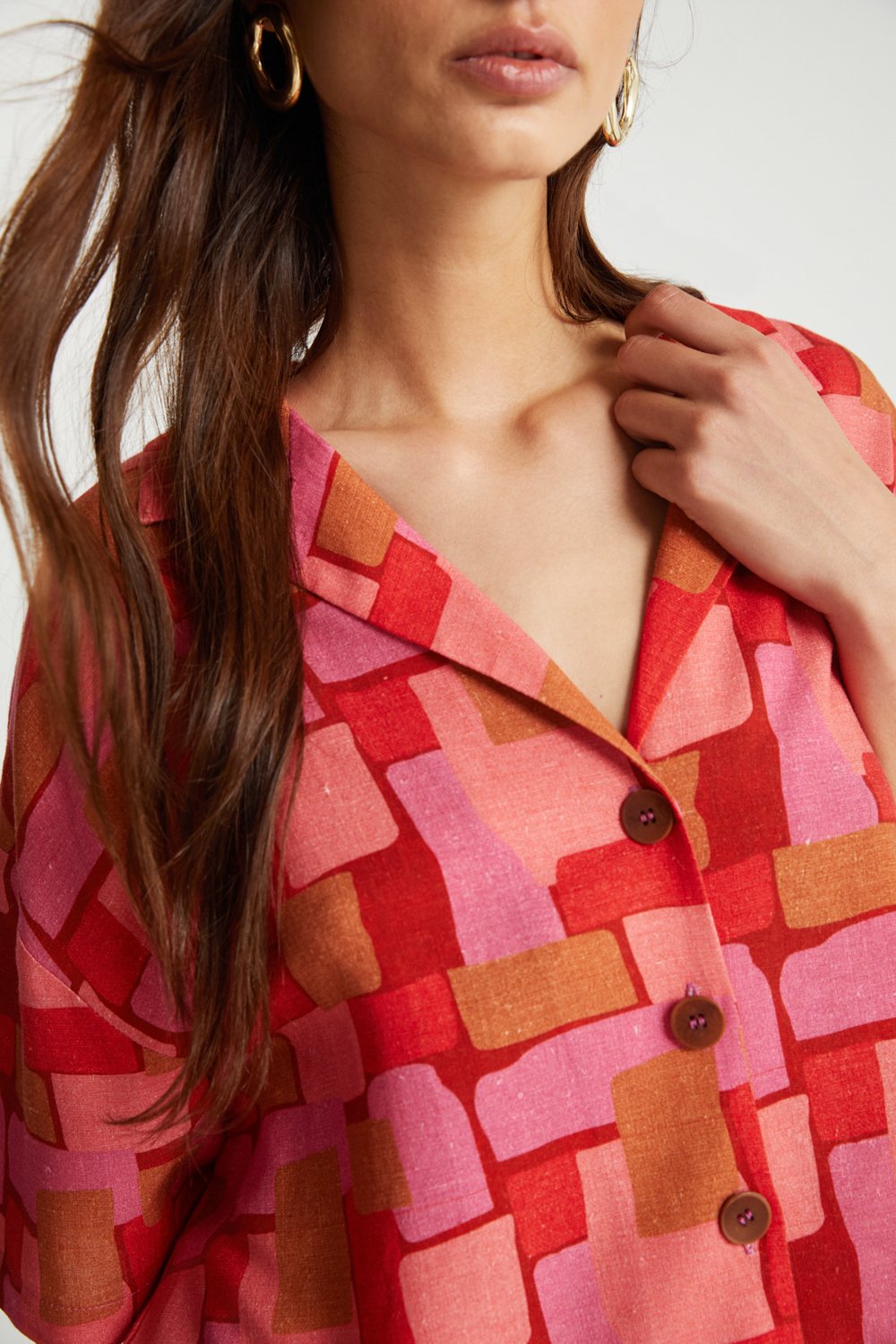 Boneqa Barcelona-Geometrik Desenli Gömlek-Gömlek-4-Milagron.com