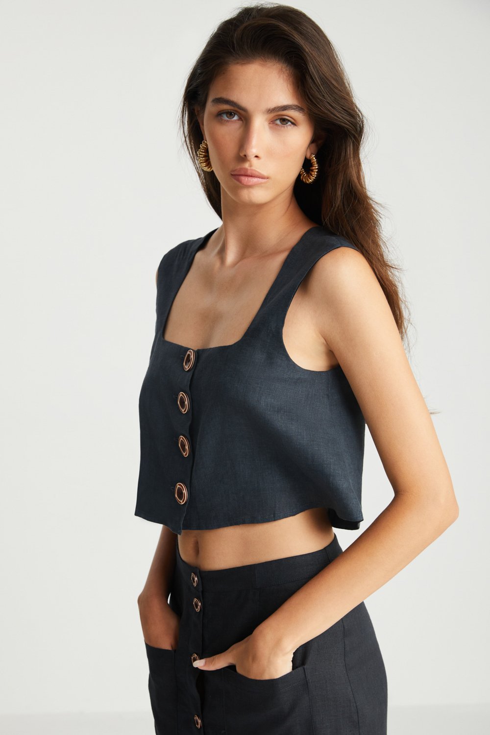 Boneqa Barcelona-Günlük Giyim Keten Etek-Etek-3-Milagron.com