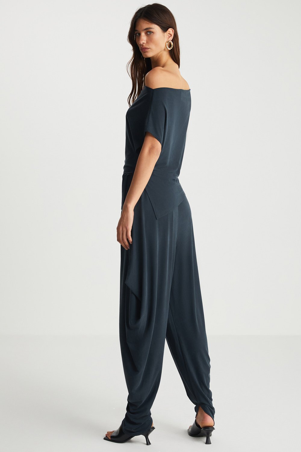 Boneqa Barcelona-Günlük Siyah Cupro Pantolon-Pantolon-6-Milagron.com