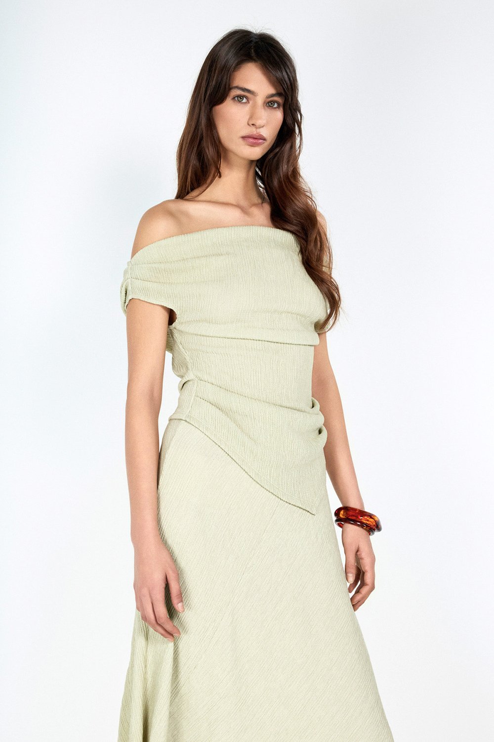 Boneqa Barcelona-Kayık Yaka Mint Top-T-Shirts-3-Milagron.com