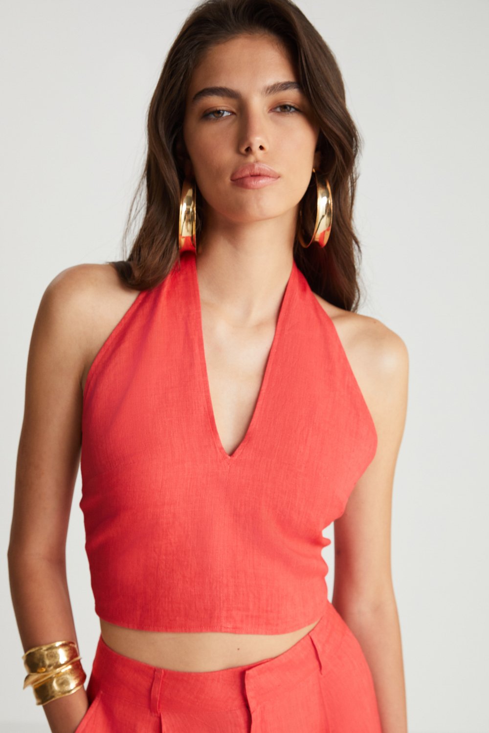 Boneqa Barcelona-Kırmızı Keten Büstiyer-Büstiyer-1-Milagron.com