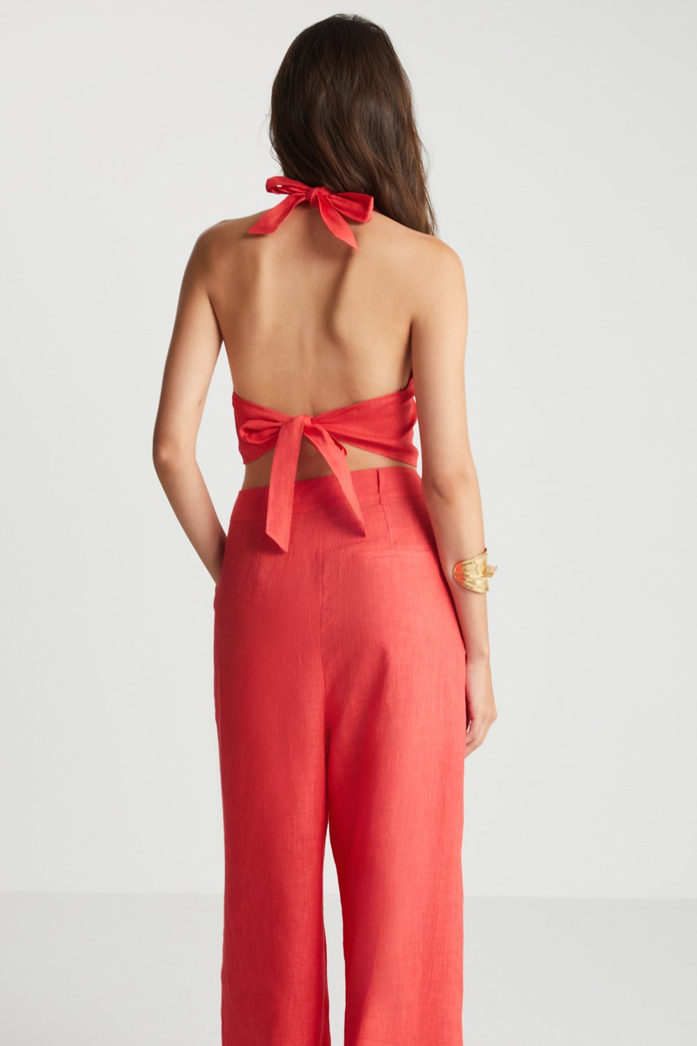 Boneqa Barcelona-Kırmızı Keten Pantolon-Pantolon-2-Milagron.com