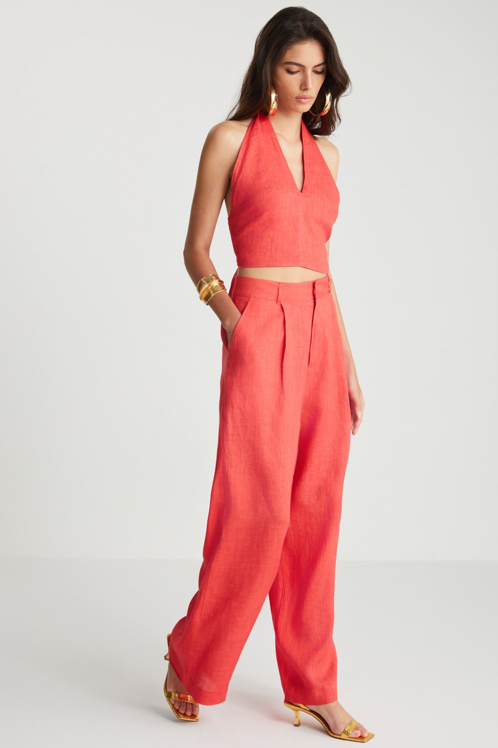 Boneqa Barcelona-Kırmızı Keten Pantolon-Pantolon-3-Milagron.com