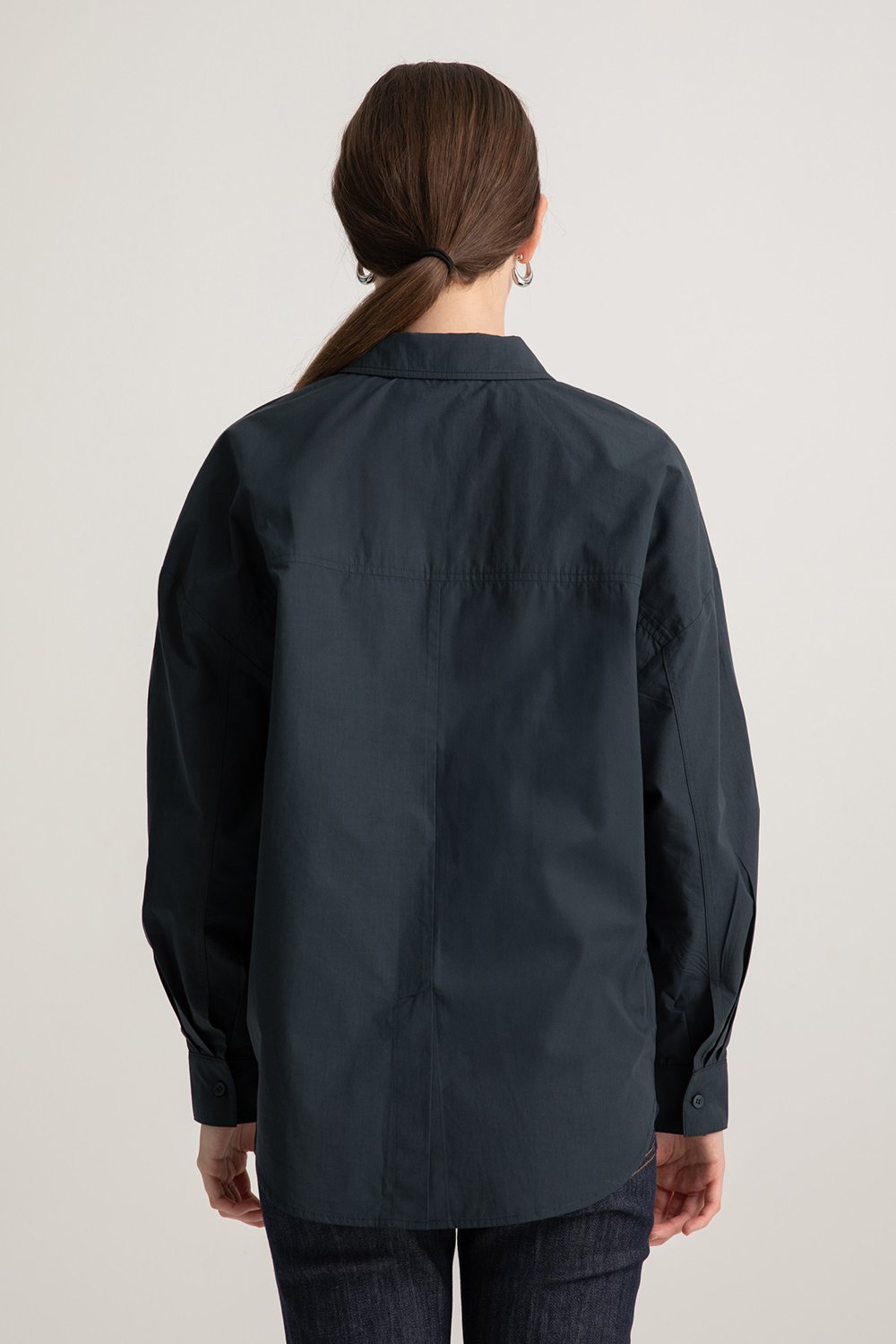 Boneqa Barcelona-Lale İşlemeli Antrasit Gömlek-Gömlek-6-Milagron.com