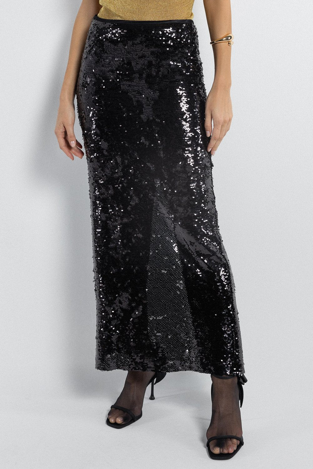 Boneqa Barcelona-Pul Payetli Uzun Etek-Etek-4-Milagron.com