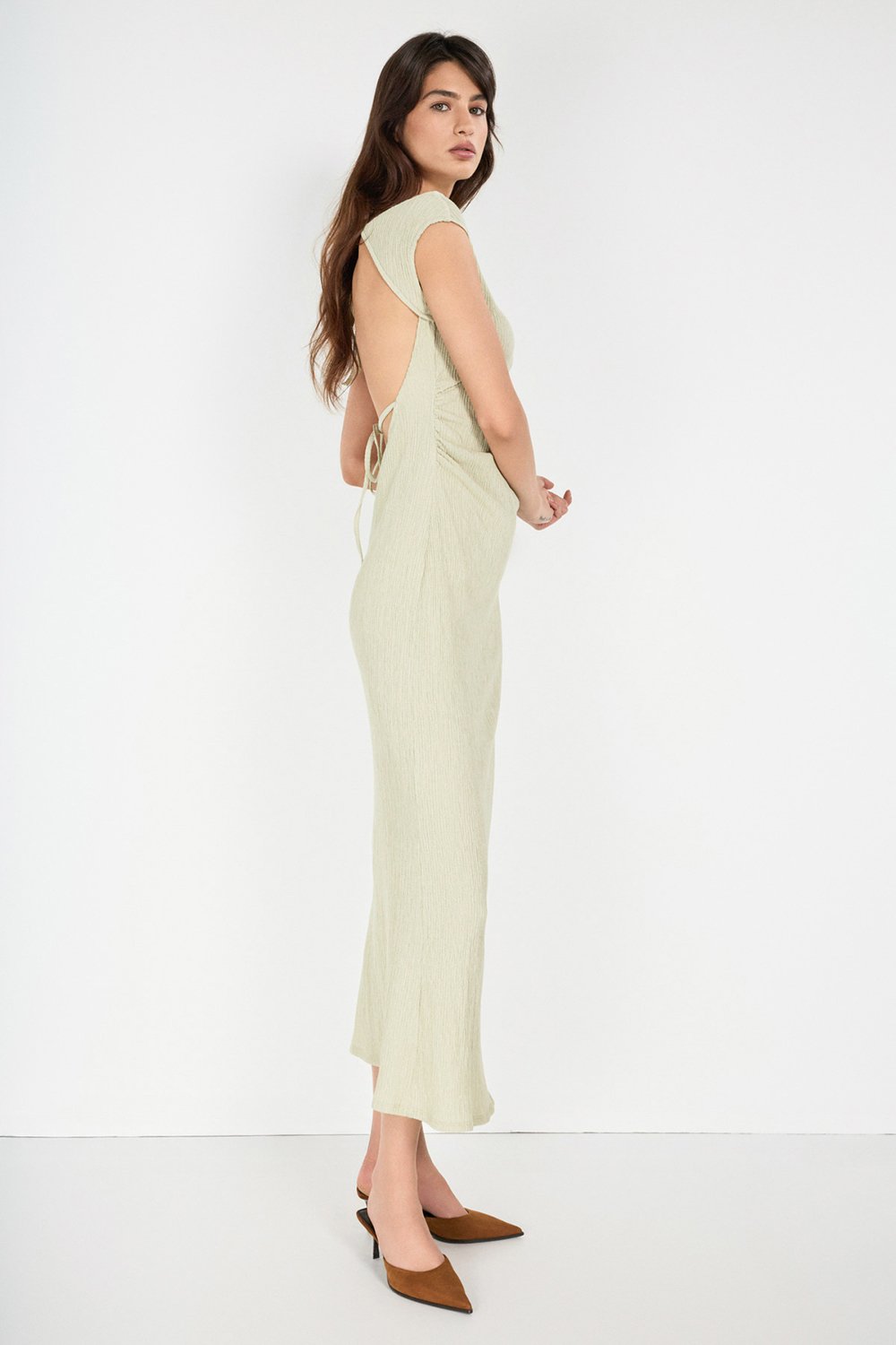 Boneqa Barcelona-Sırtı Açık Mint Maxi Elbise-Etek-7-Milagron.com