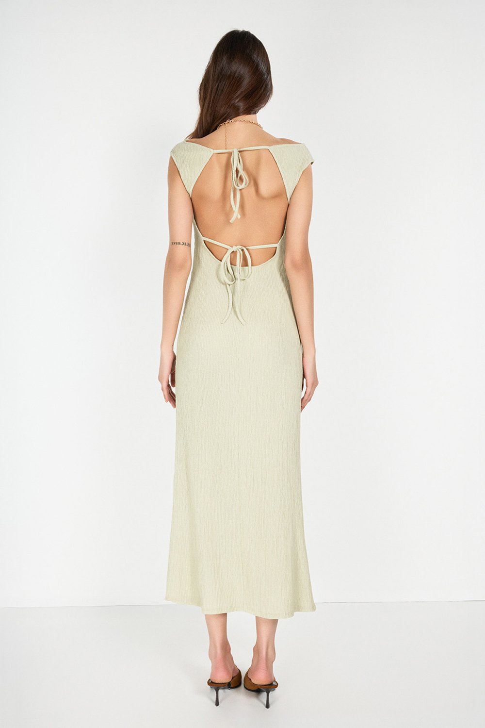 Boneqa Barcelona-Sırtı Açık Mint Maxi Elbise-Etek-8-Milagron.com