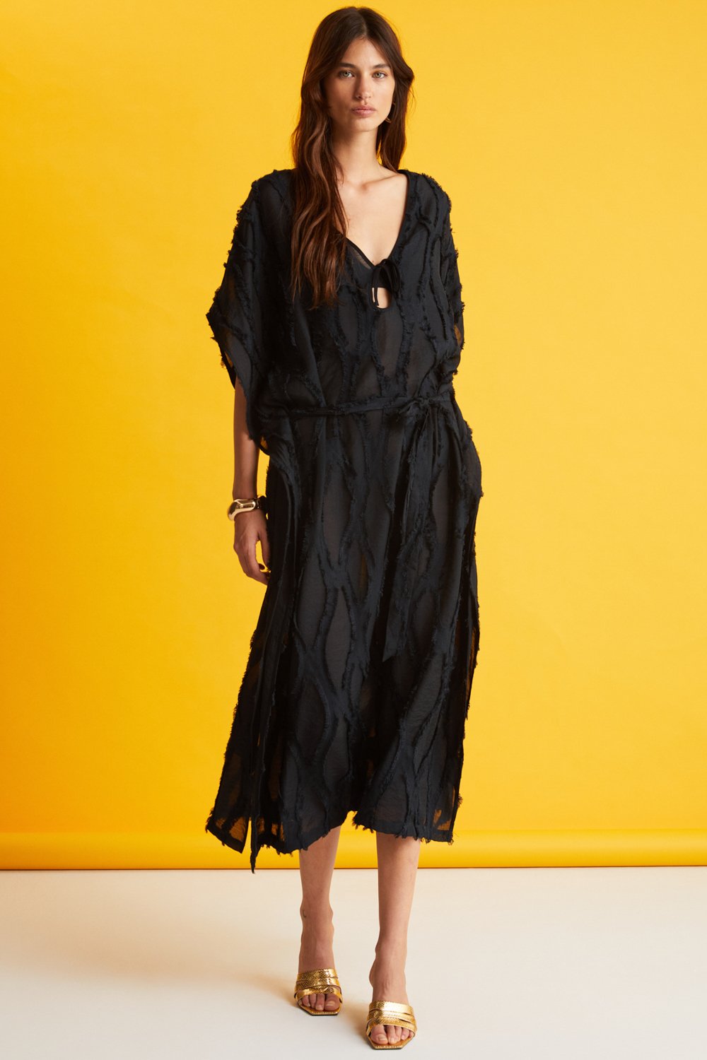 Boneqa Barcelona-Siyah Jakarlı Elbise-Elbise-2-Milagron.com