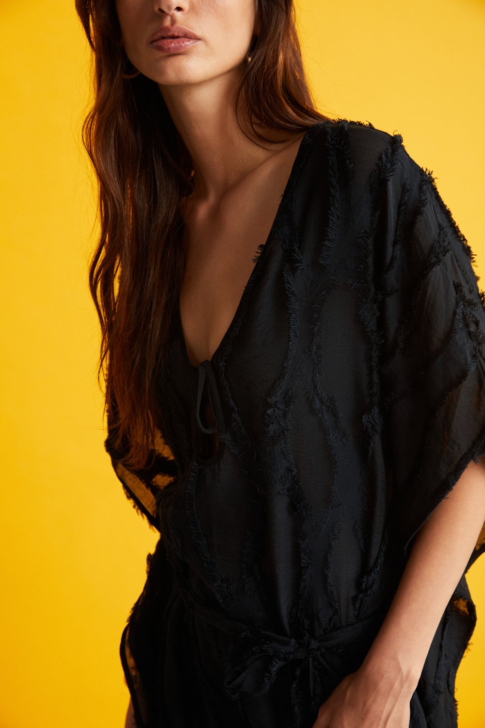 Boneqa Barcelona-Siyah Jakarlı Elbise-Elbise-3-Milagron.com