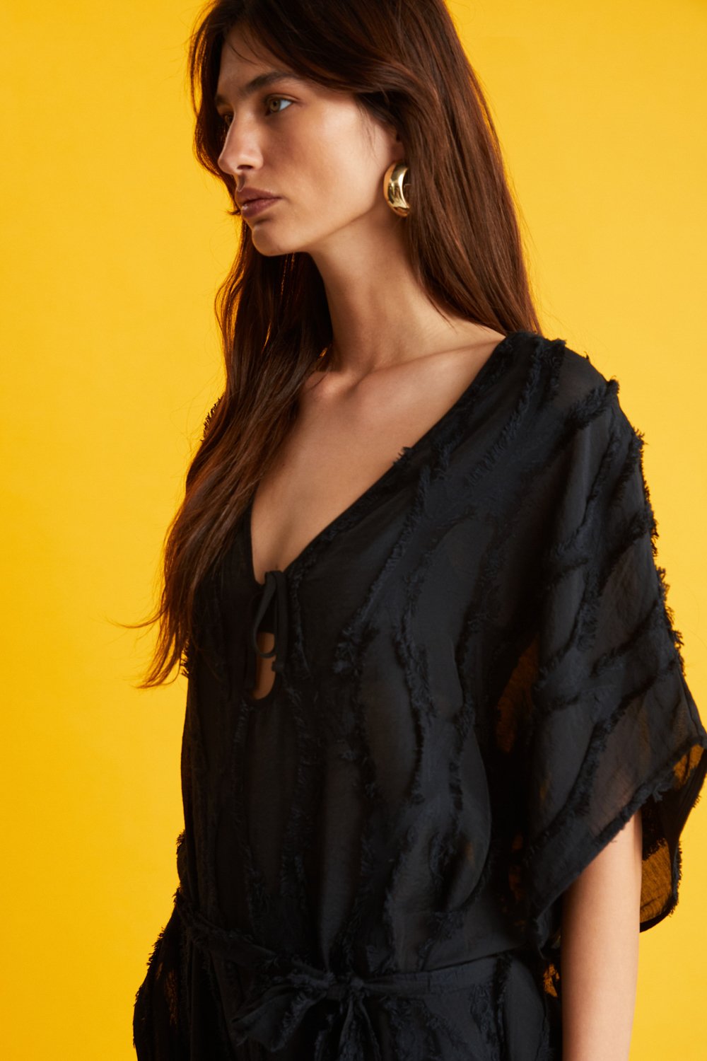 Boneqa Barcelona-Siyah Jakarlı Elbise-Elbise-4-Milagron.com