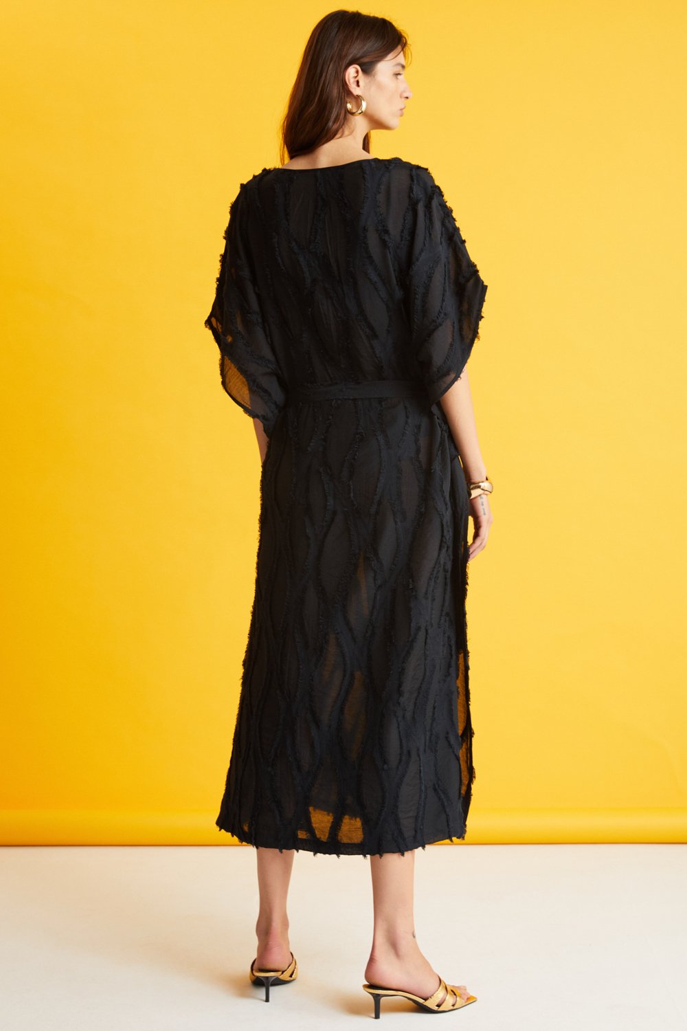 Boneqa Barcelona-Siyah Jakarlı Elbise-Elbise-5-Milagron.com