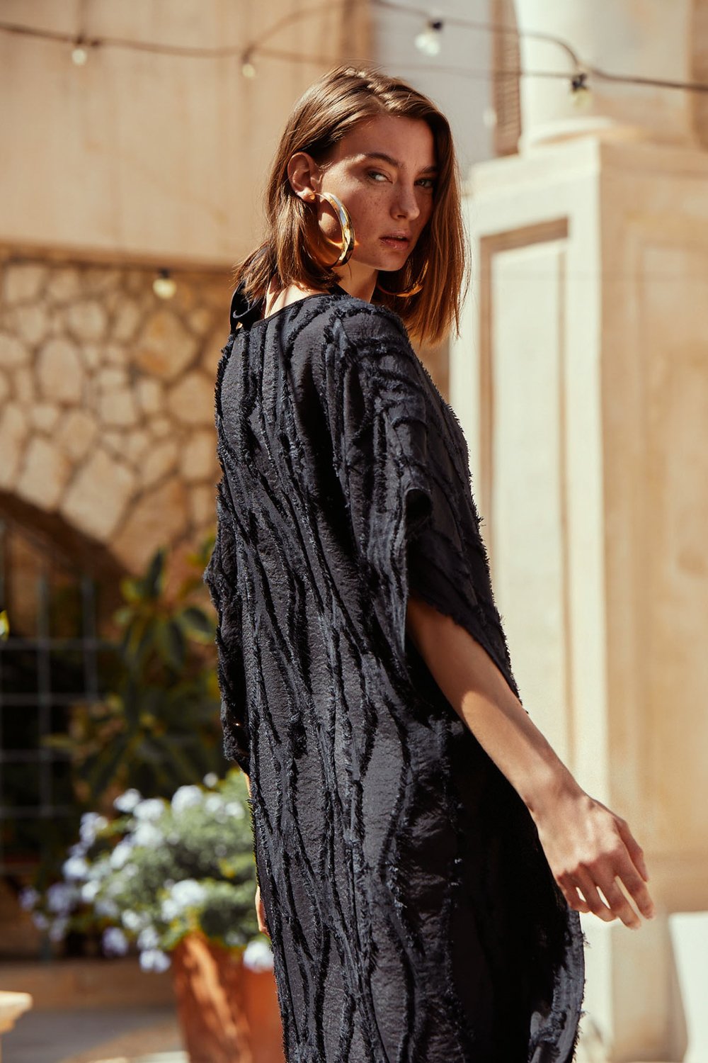 Boneqa Barcelona-Siyah Jakarlı Elbise-Elbise-7-Milagron.com