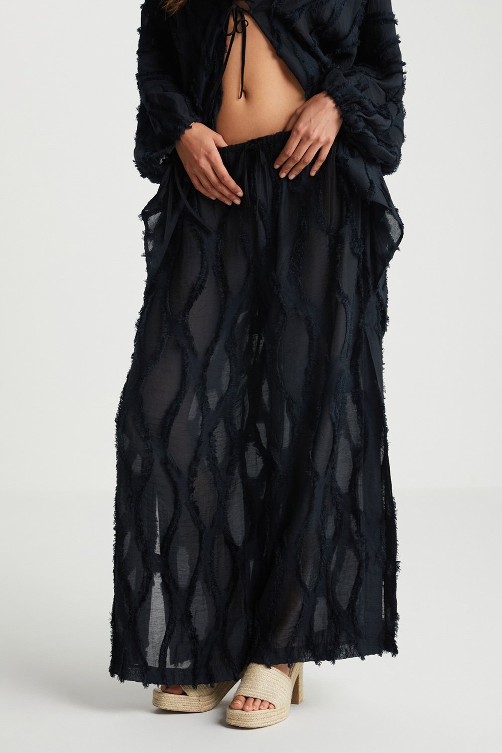 Boneqa Barcelona-Siyah Jakarlı Pantolon-Pantolon-4-Milagron.com