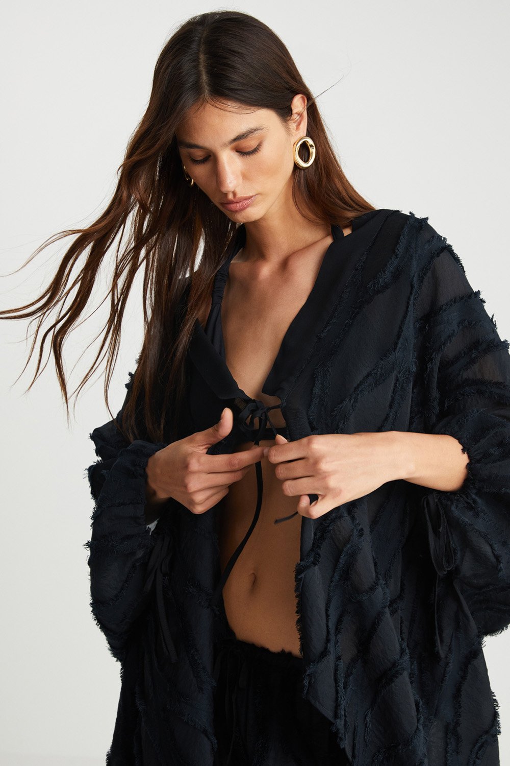 Boneqa Barcelona-Siyah Kaftan-Gömlek-4-Milagron.com