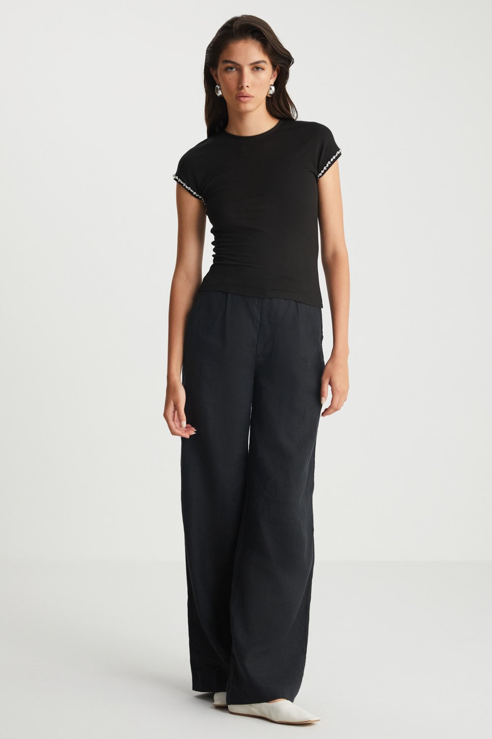 Boneqa Barcelona-Siyah Modal Tişört-T-Shirts-1-Milagron.com