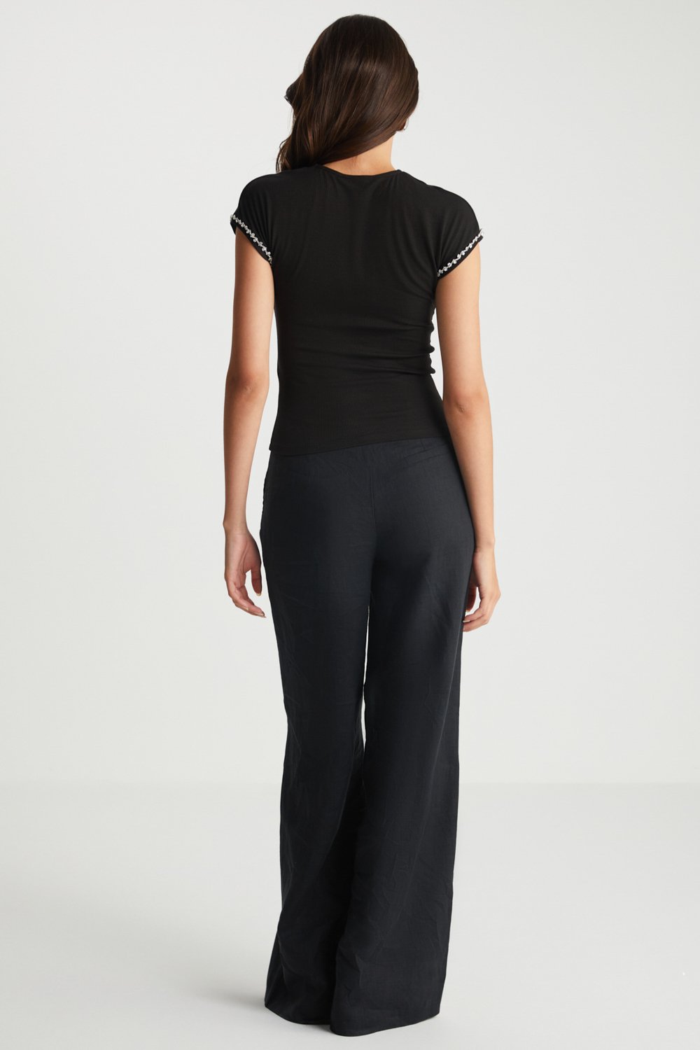 Boneqa Barcelona-Siyah Modal Tişört-T-Shirts-3-Milagron.com