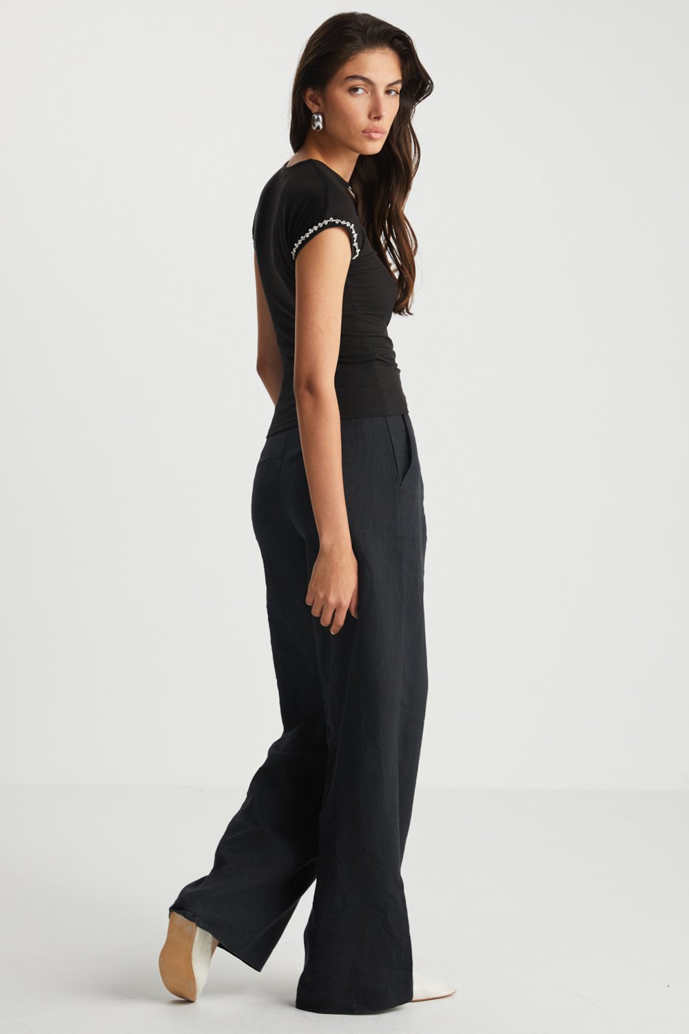 Boneqa Barcelona-Siyah Modal Tişört-T-Shirts-4-Milagron.com