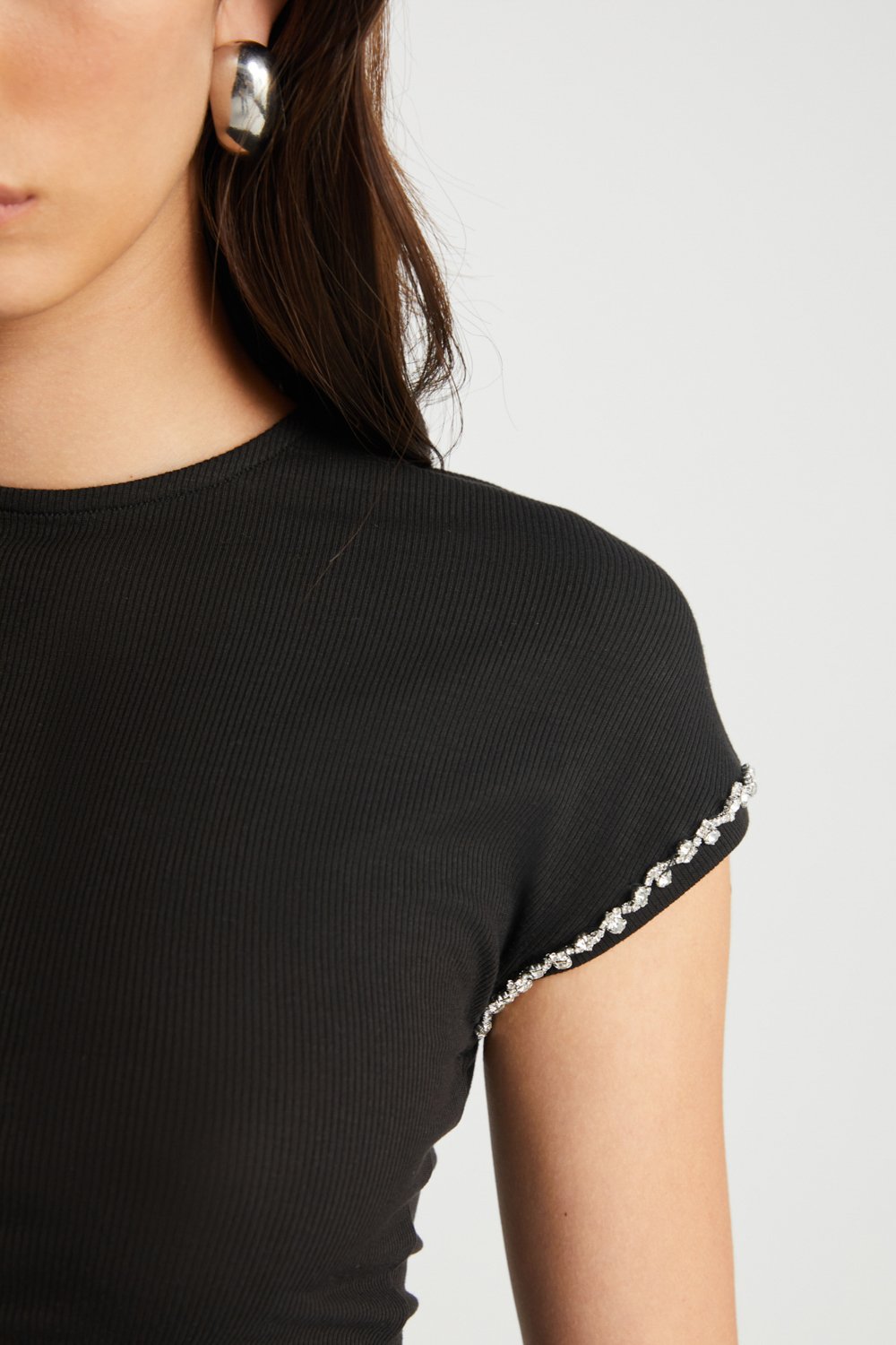 Boneqa Barcelona-Siyah Modal Tişört-T-Shirts-5-Milagron.com