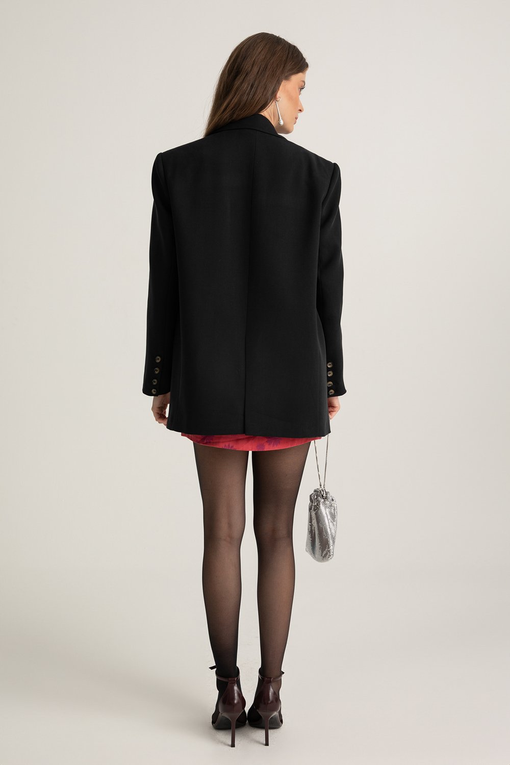 Boneqa Barcelona-Siyah Tek Düğmeli Blazer Ceket-Ceket-7-Milagron.com