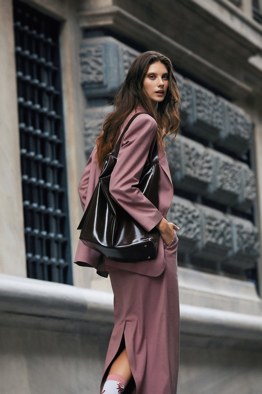 Boneqa Barcelona-Tek Düğmeli Pembe Blazer Ceket-Ceket-3-Milagron.com