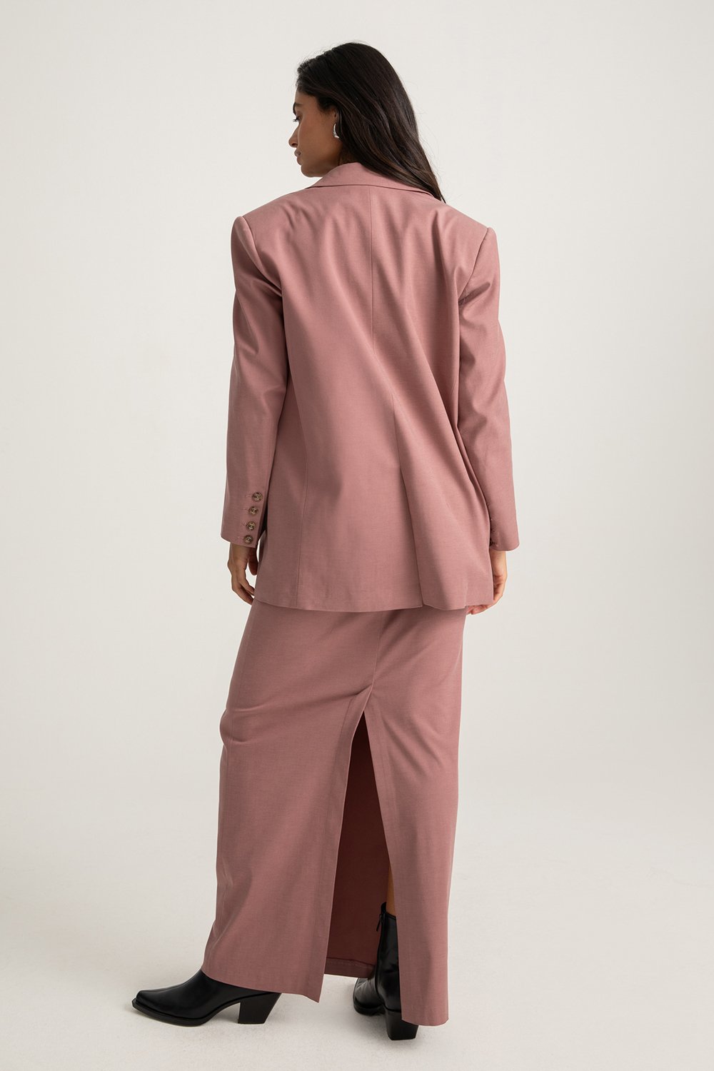 Boneqa Barcelona-Tek Düğmeli Pembe Blazer Ceket-Ceket-5-Milagron.com