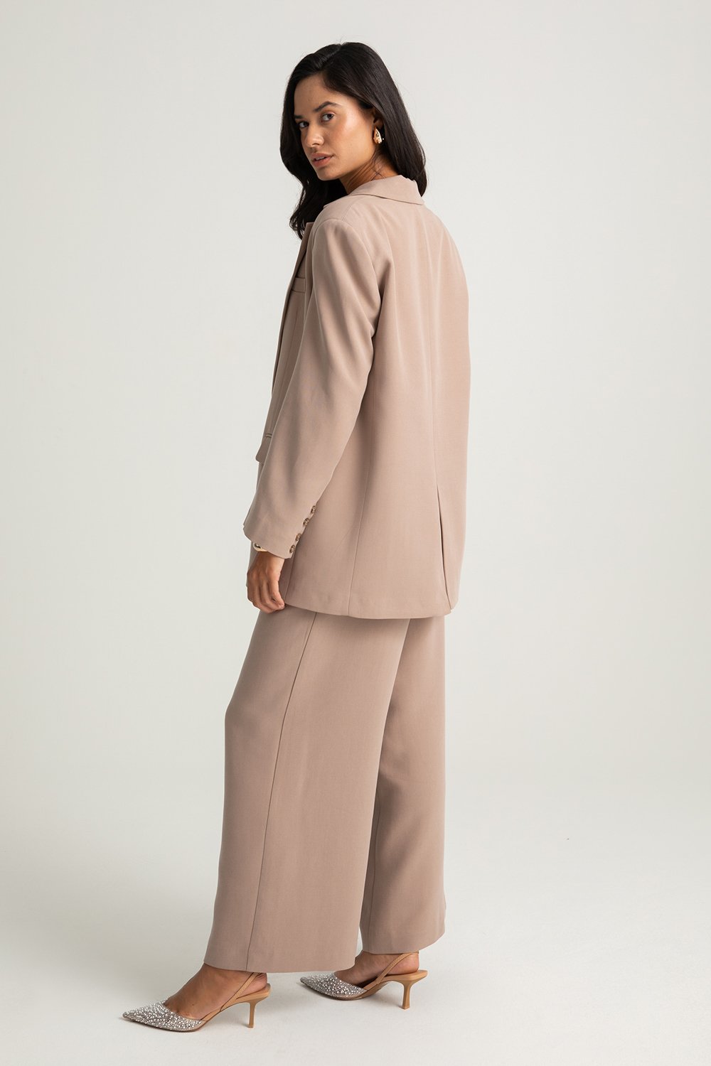 Boneqa Barcelona-Tek Düğmeli Vizon Blazer Ceket-Ceket-4-Milagron.com