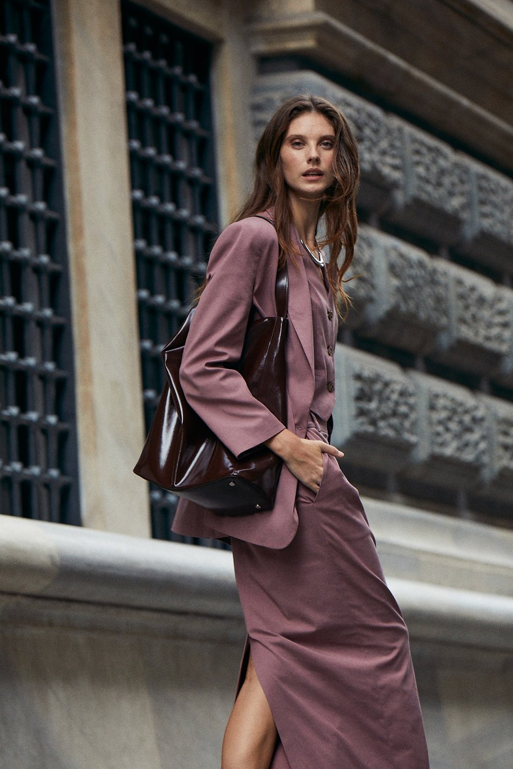 Boneqa Barcelona-Yırtmaç Detaylı Uzun Etek-Etek-3-Milagron.com