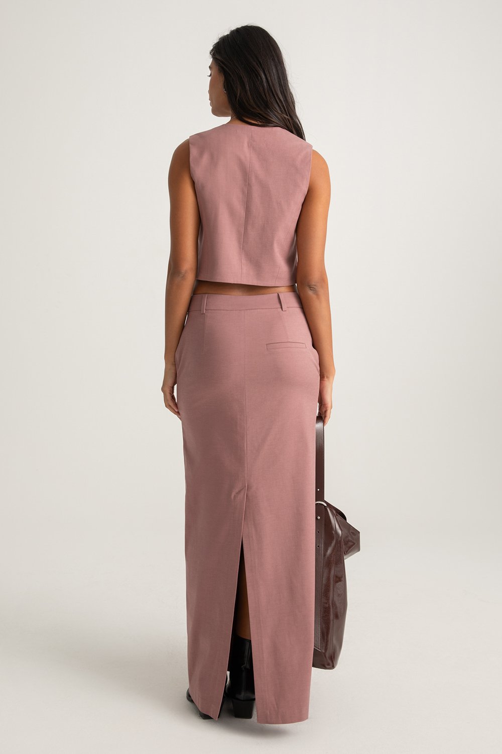 Boneqa Barcelona-Yırtmaç Detaylı Uzun Etek-Etek-5-Milagron.com