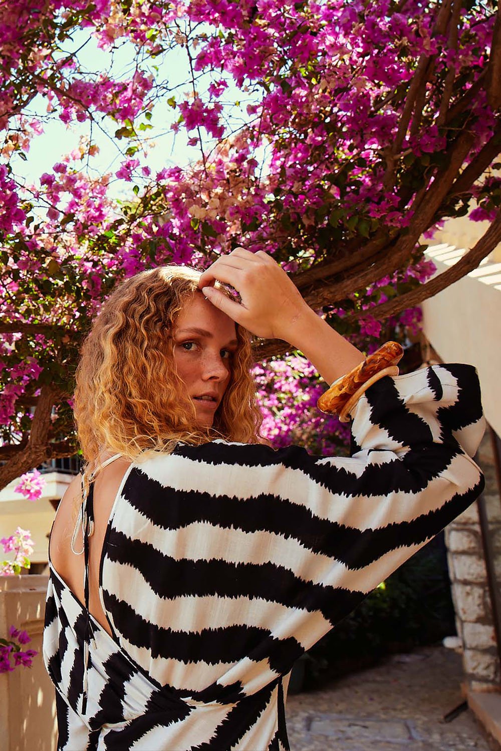 Boneqa Barcelona-Zebra Desenli Elbise-Elbise-9-Milagron.com