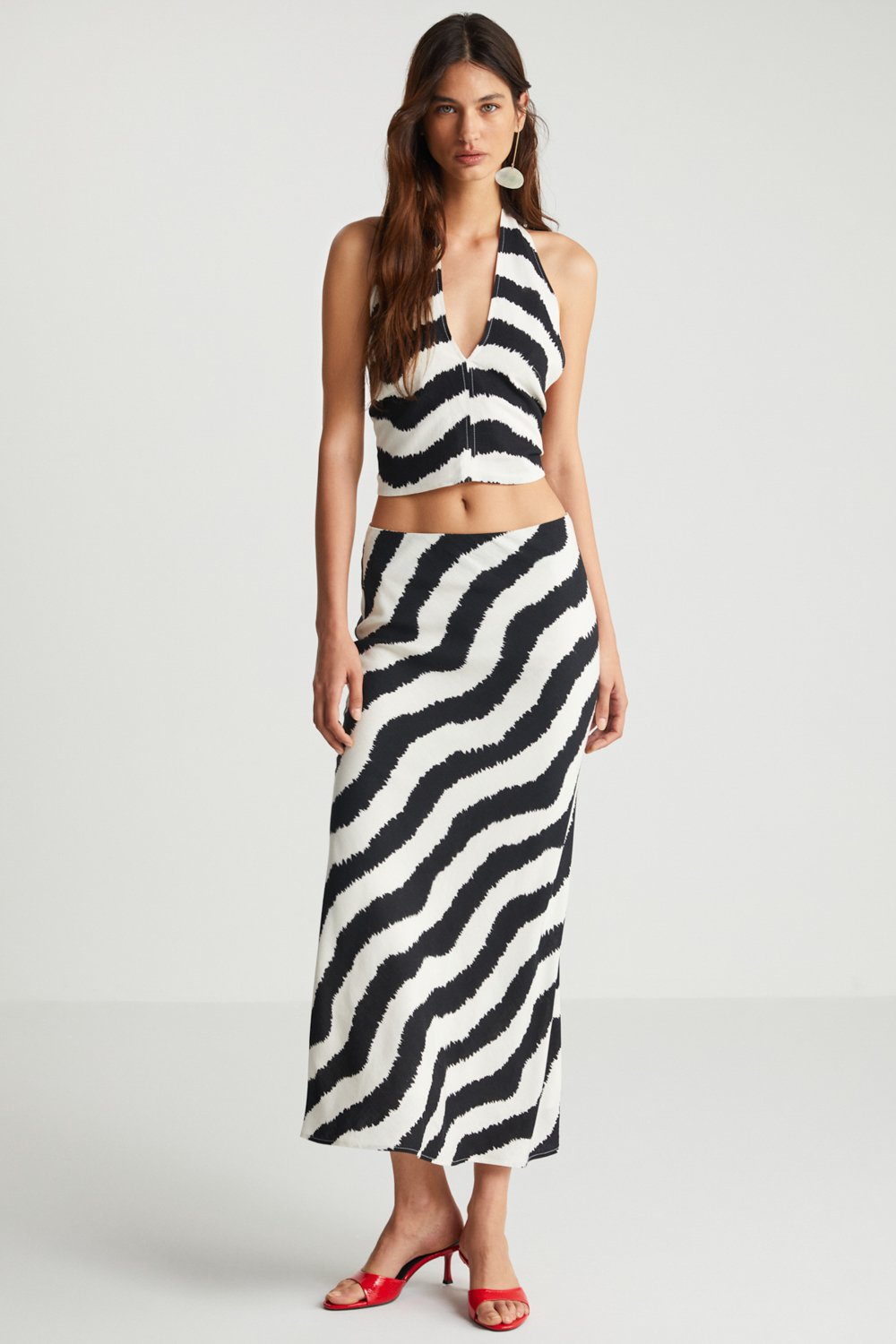 Boneqa Barcelona-Zebra Desenli Uzun Etek-Etek-1-Milagron.com