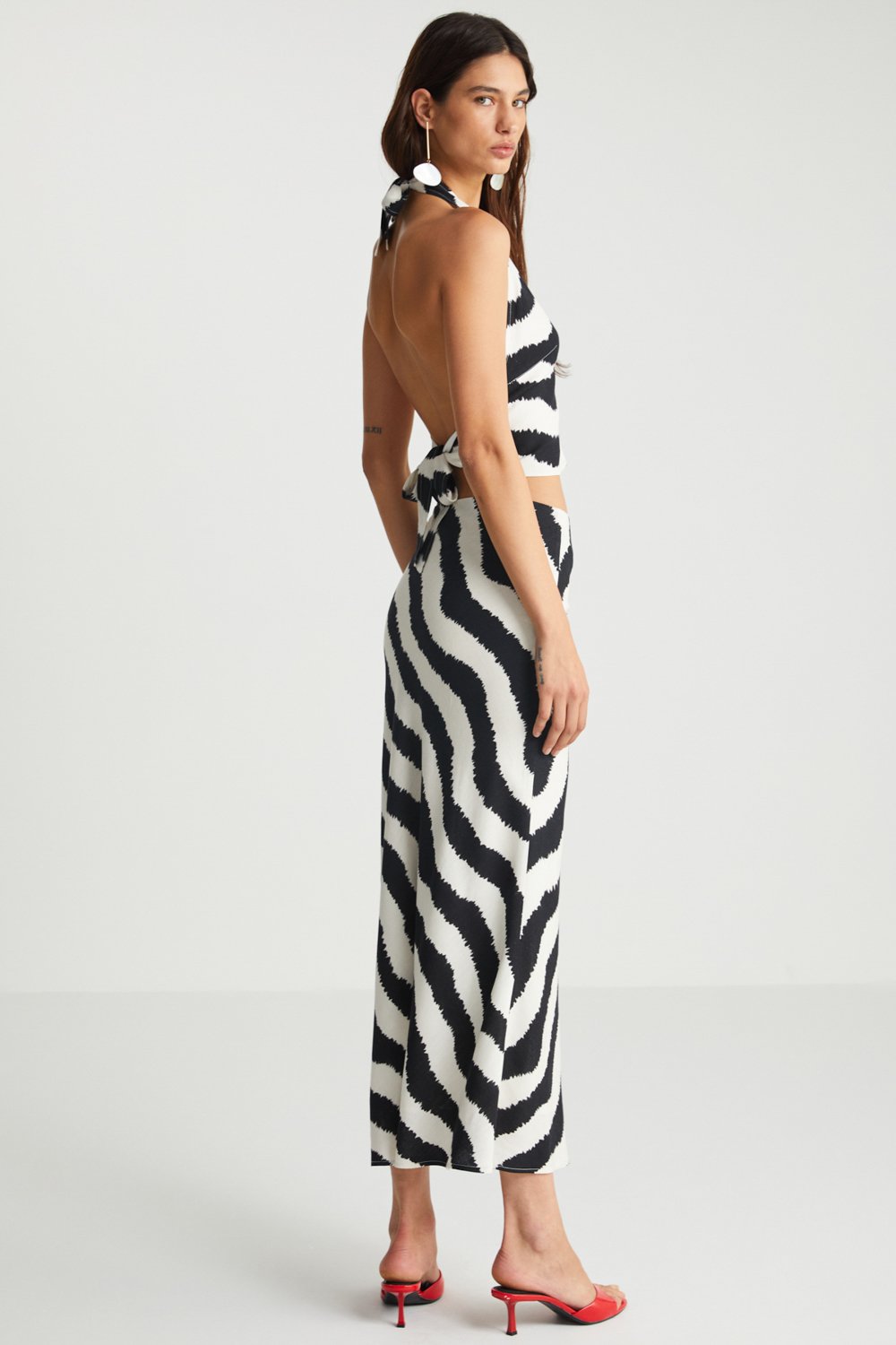 Boneqa Barcelona-Zebra Desenli Uzun Etek-Etek-2-Milagron.com