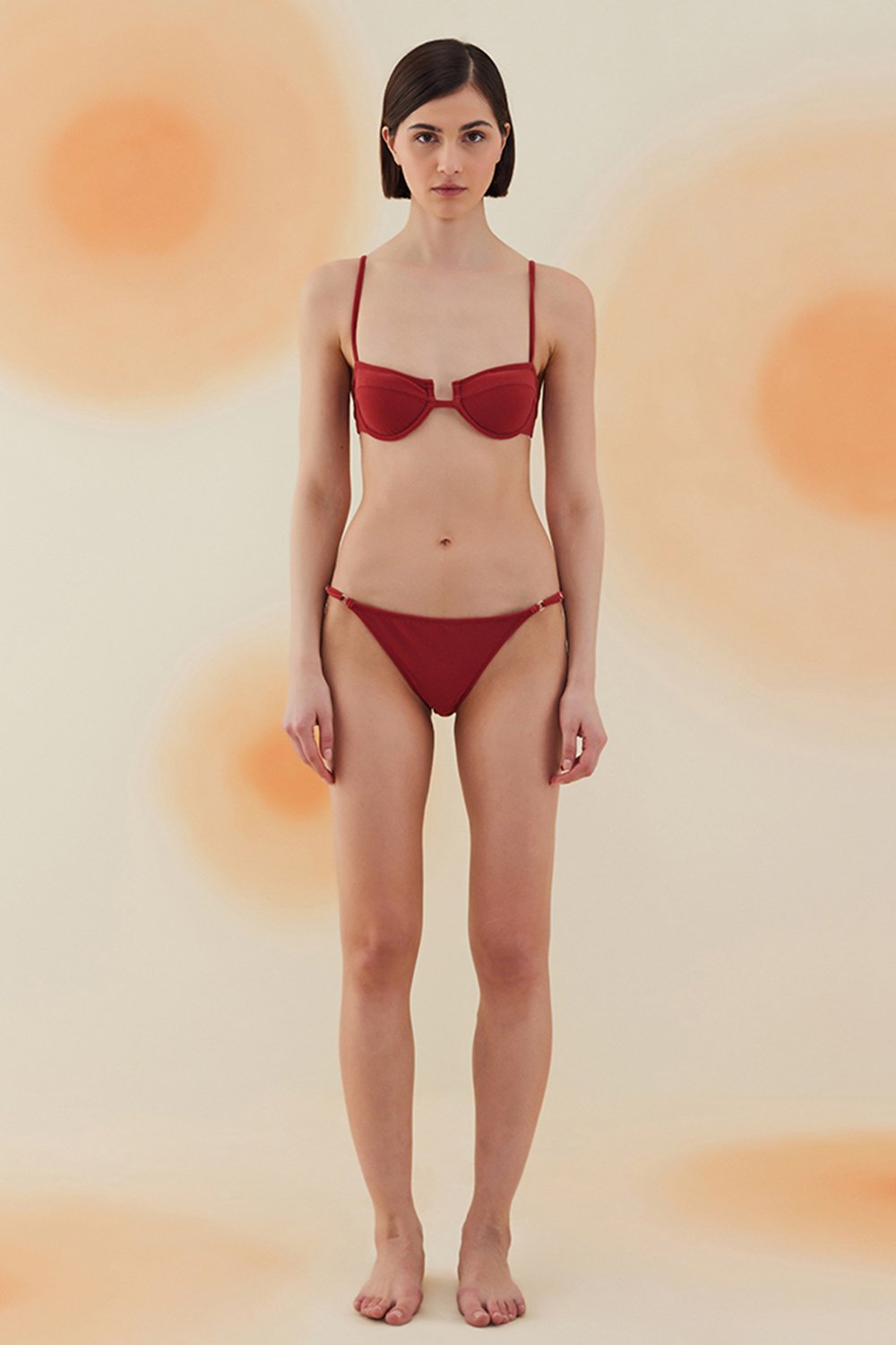 Bonesta-Acacia Burgundy Terry Kaplı Balenli Bikini Takımı-Bikini & Mayo-1-Milagron.com