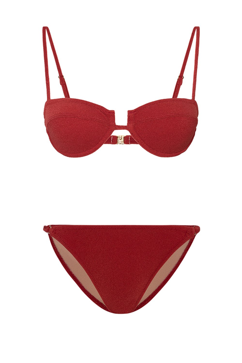 Bonesta-Acacia Burgundy Terry Kaplı Balenli Bikini Takımı-Bikini & Mayo-4-Milagron.com