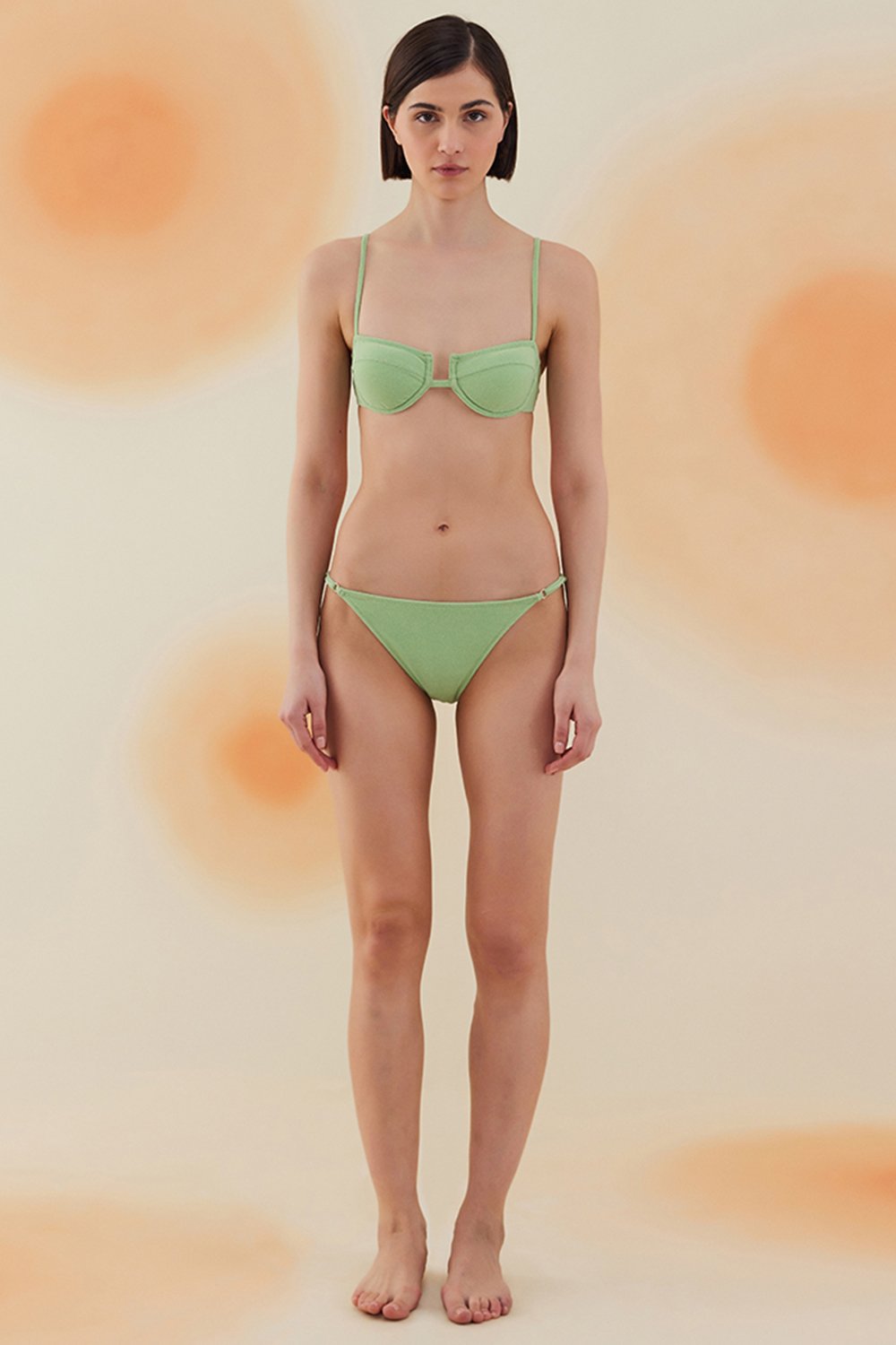 Bonesta-Acacia Pistachio Green Terry Kaplı Balenli Bikini Takımı-Bikini & Mayo-4-Milagron.com