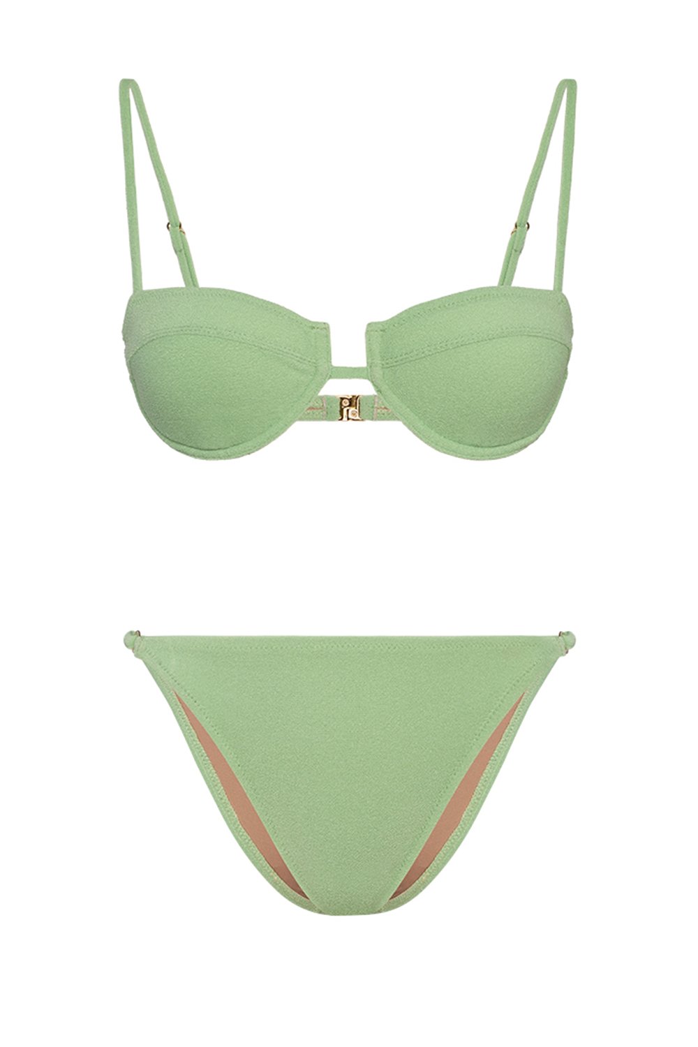 Bonesta-Acacia Pistachio Green Terry Kaplı Balenli Bikini Takımı-Bikini & Mayo-7-Milagron.com
