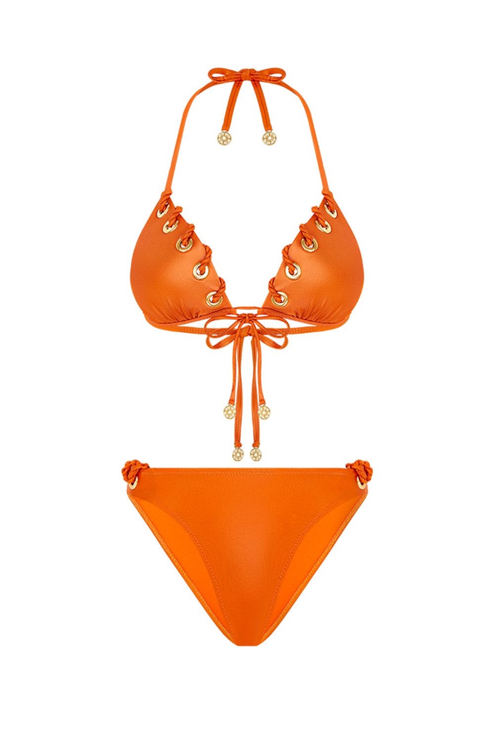 Bonesta-Aeolian Flame Orange Kuşgözlü Üçgen Bikini Takımı-Bikini & Mayo-4-Milagron.com