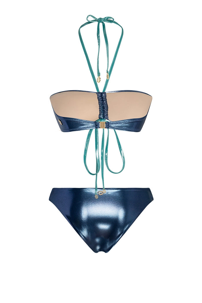 Bonesta-Agrizate Shiny Aqua And Royal Blue Çift Renk Straplez Bikini Takımı-Bikini & Mayo-2-Milagron.com
