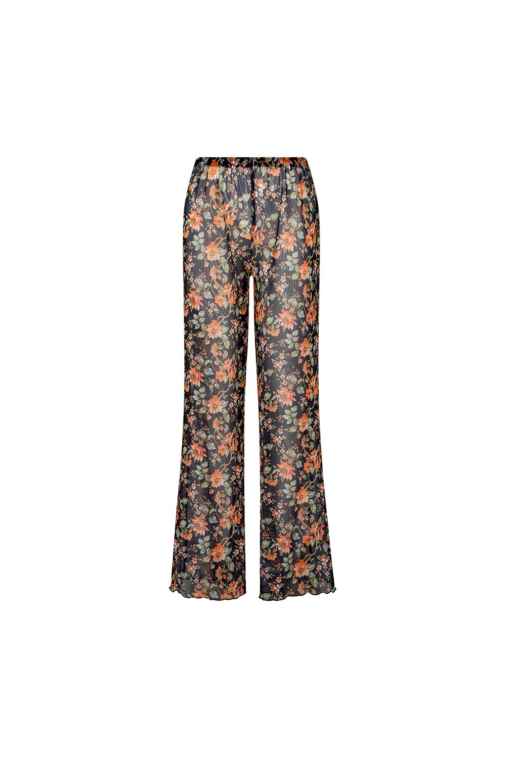 Bonesta-Alvara Turuncu Çiçek Desenli Pantolon Pareo-Pareo & Bandana-1-Milagron.com