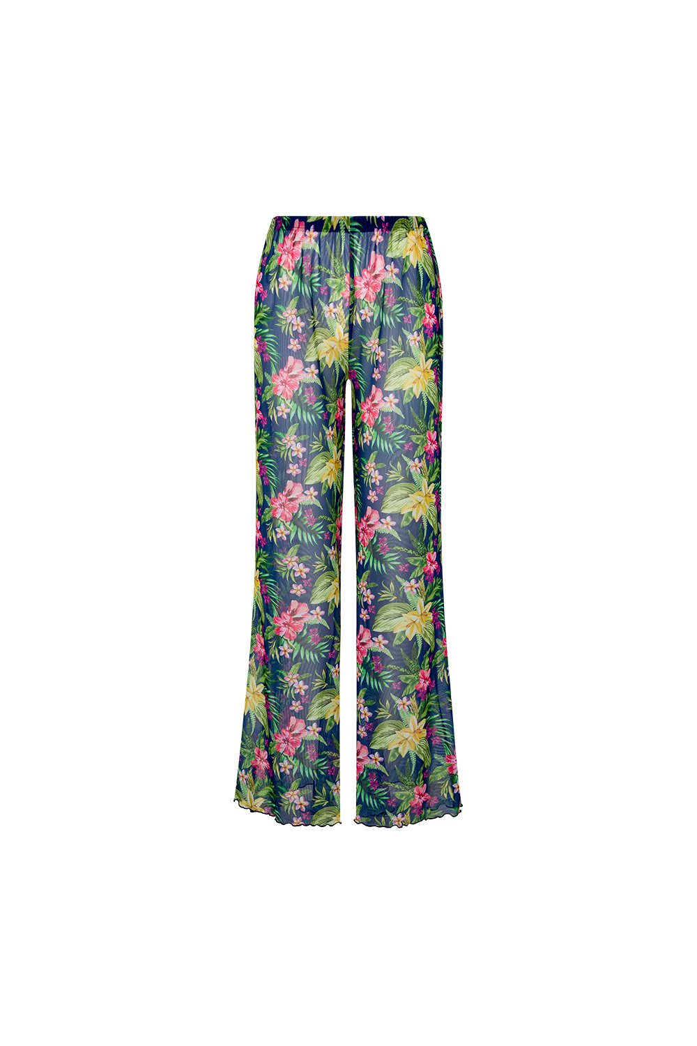 Bonesta-Alvara Yeşil Pembe Çiçek Desenli Pantolon Pareo-Pareo & Bandana-1-Milagron.com